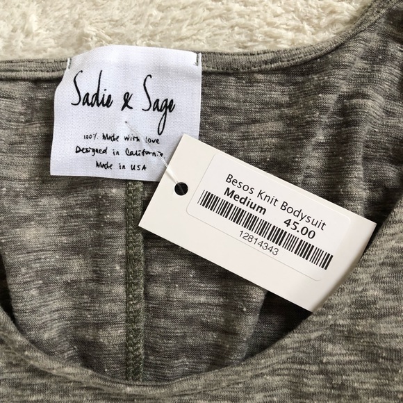 Grey Adjustable-Tie Bodysuit (size medium) - Picture 2 of 2